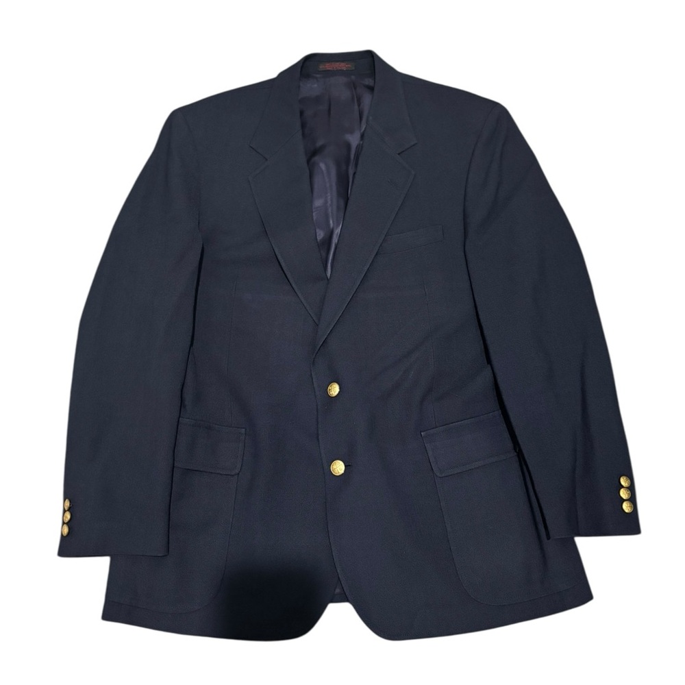 John Weitz Signature Collection Navy Blazer w/ Gold Buttons-size 44R - Picture 1 of 10